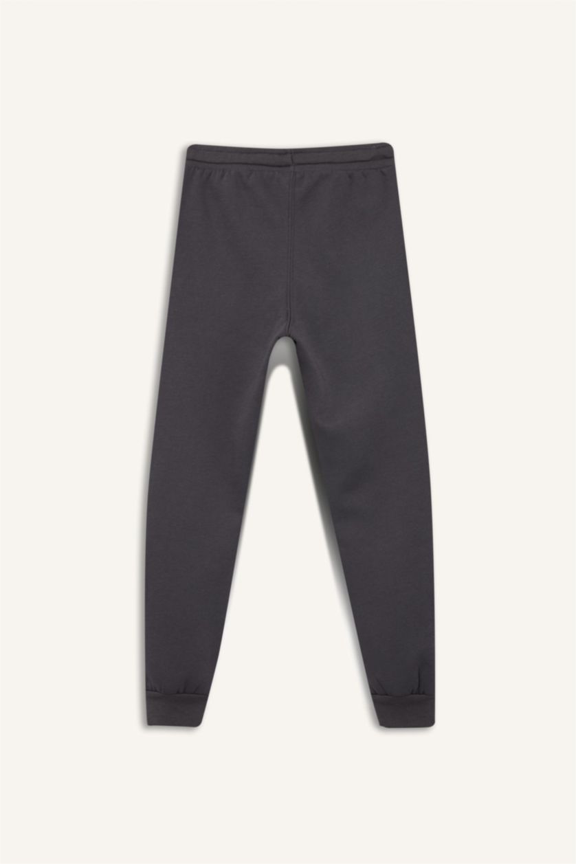 Erkek Çocuk - Genç Erkek Antrasit Beli Lastikli Kalın Eşofman Altı Erkek Çocuk