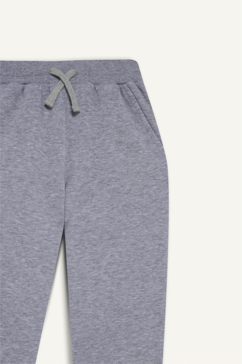BOYS & TEENS Grey Melange Boy Regular Fit Elastic Waist Sweatpants
