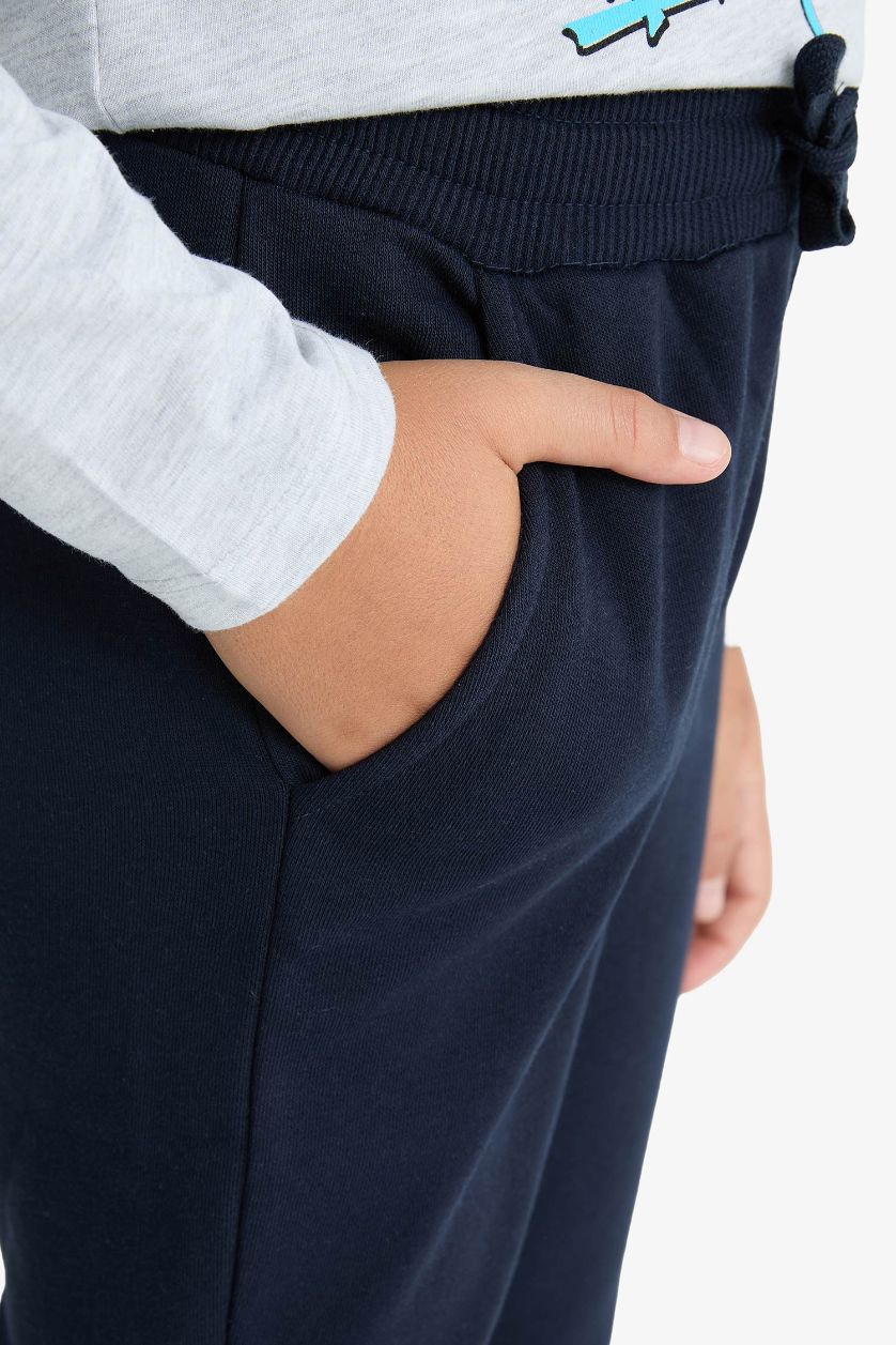 Erkek Çocuk - Genç Erkek Lacivert Beli Lastikli Kalın Eşofman Altı Erkek Çocuk