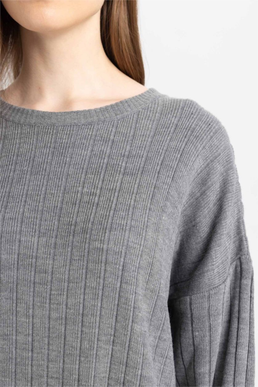 FEMME Anthracite Robe basique en Tricot à Manches Longues et à demi-col roulé Coupe régulière