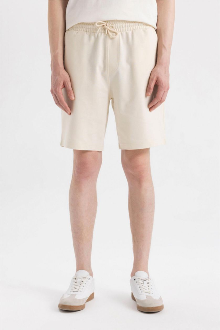 رجال اللون الحجري شورت سامبل سليم فيت