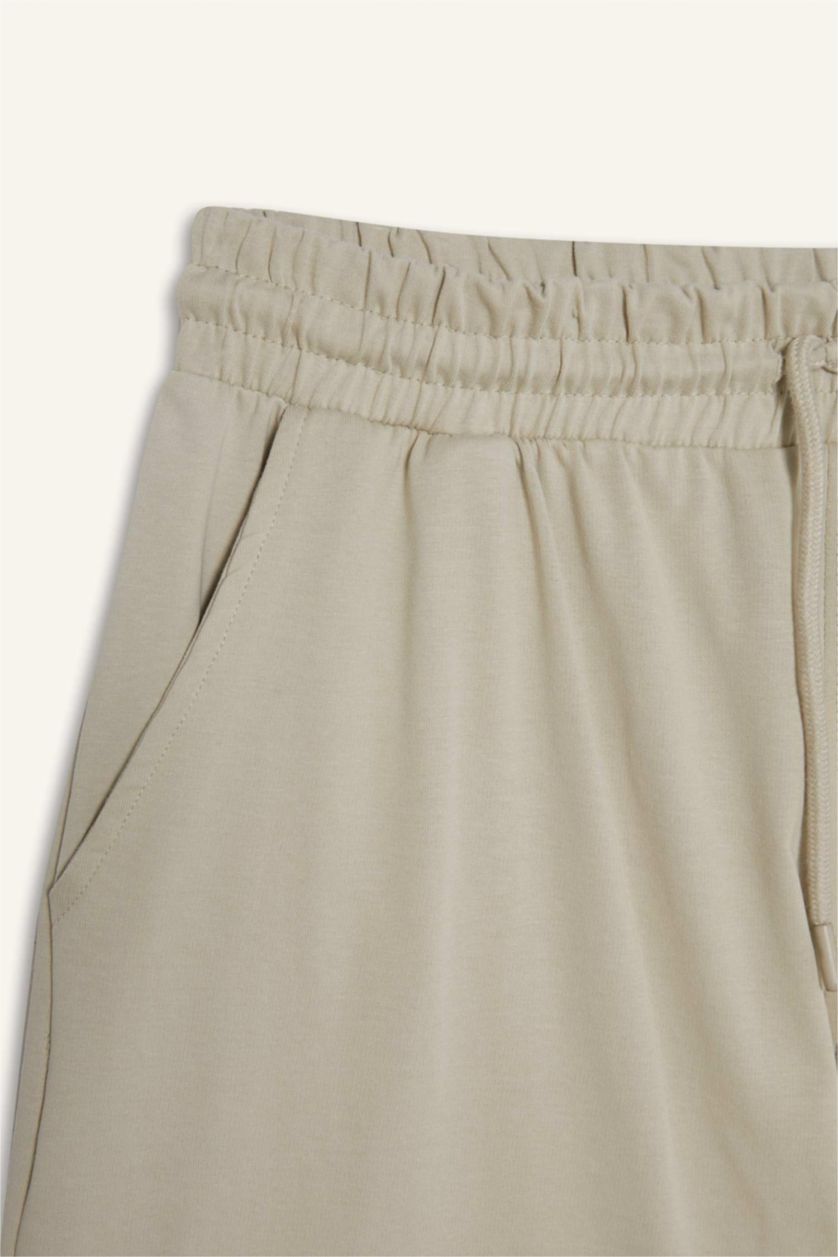 Erkek Taş Slim Fit Dar Kesim Cepli Pamuklu Basic Düz Bermuda Şort