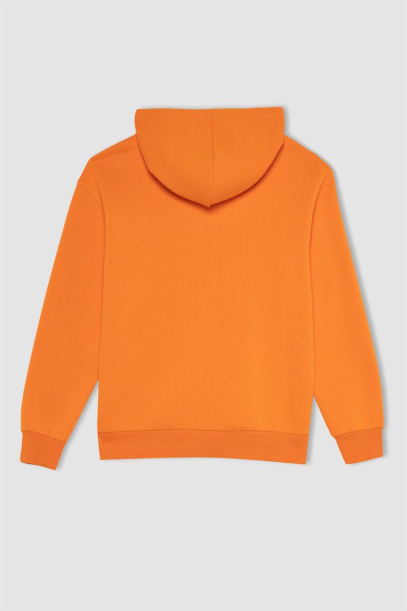 FEMME Orange Sweat À Capuche Regular Fit İmprimé