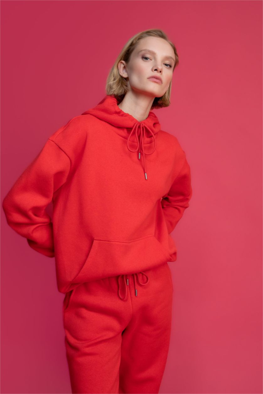 FEMME Rouge Sweat À Capuche Regular Fit İmprimé