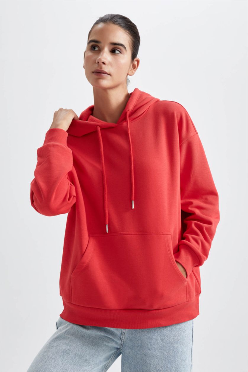 FEMME Rouge Sweat À Capuche Regular Fit İmprimé