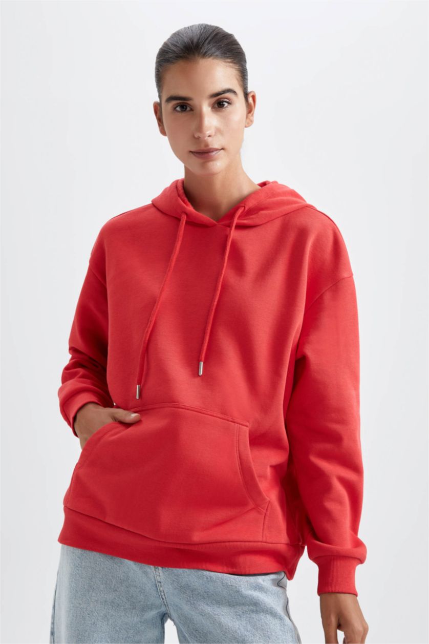FEMME Rouge Sweat À Capuche Regular Fit İmprimé