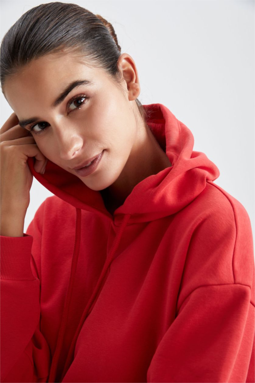 FEMME Rouge Sweat À Capuche Regular Fit İmprimé