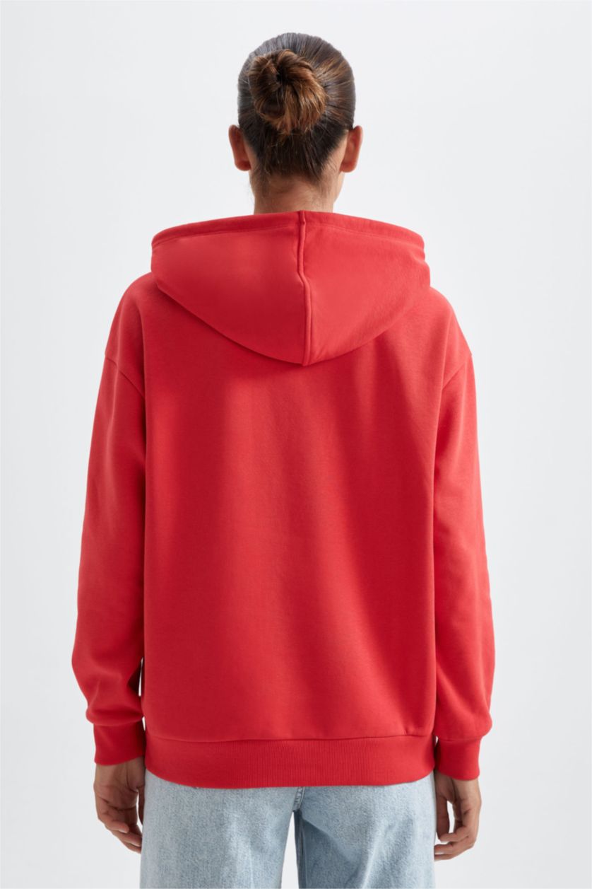 FEMME Rouge Sweat À Capuche Regular Fit İmprimé