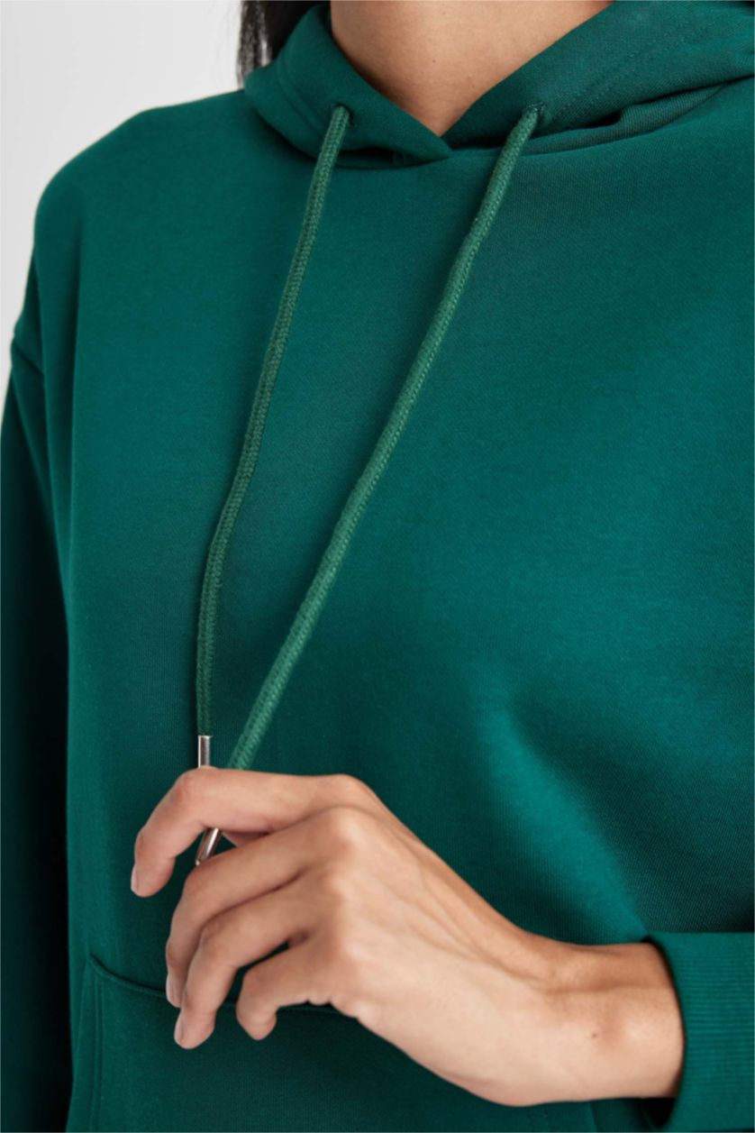 FEMME Vert Foncé Relax Fit Thick Sweatshirt Fabric Sweatshirt