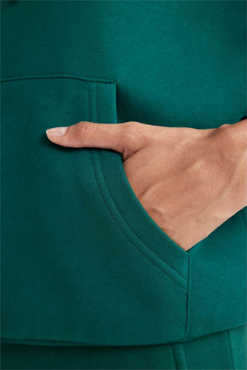 FEMME Vert Foncé Relax Fit Thick Sweatshirt Fabric Sweatshirt