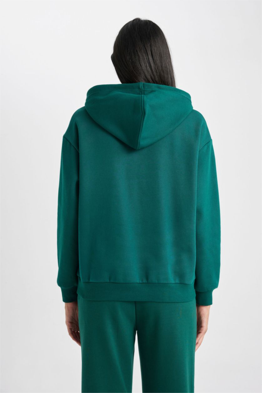 FEMME Vert Foncé Relax Fit Thick Sweatshirt Fabric Sweatshirt