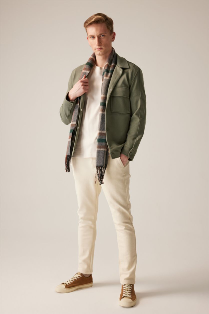 Erkek Açık Bej Beli Esnek Lastikli Jogger Pantolon