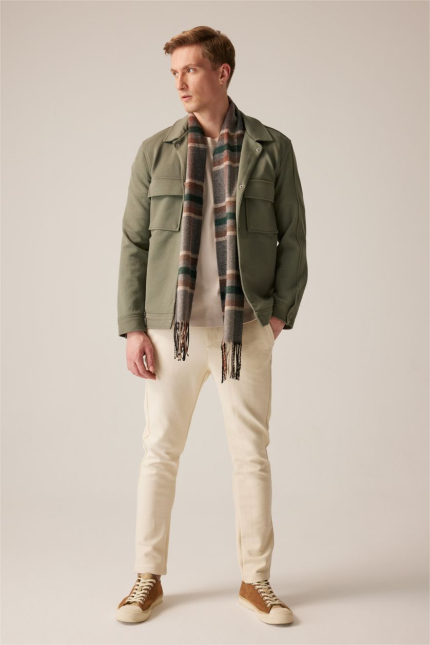 Erkek Açık Bej Beli Esnek Lastikli Jogger Pantolon