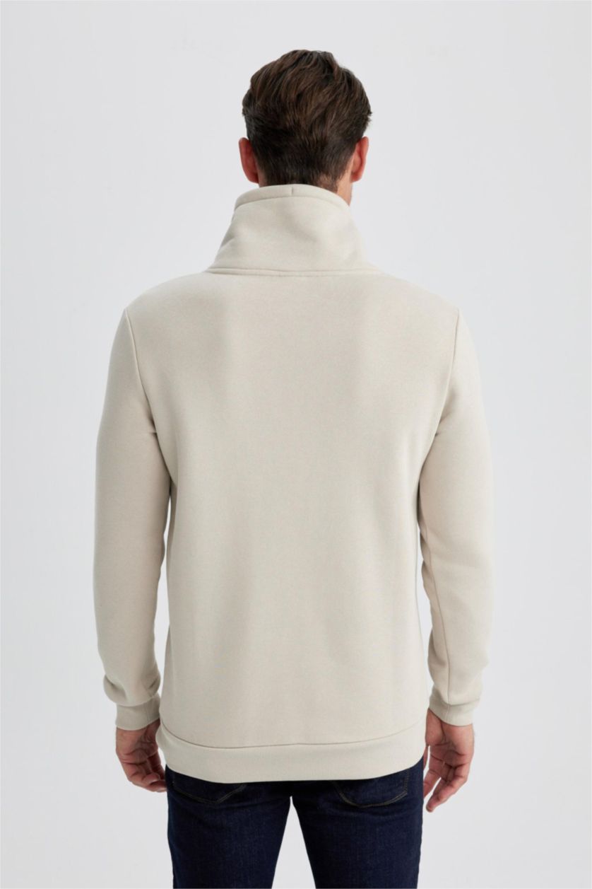 رجالي بيج سويت شيرت قصة عادية بياقة شال