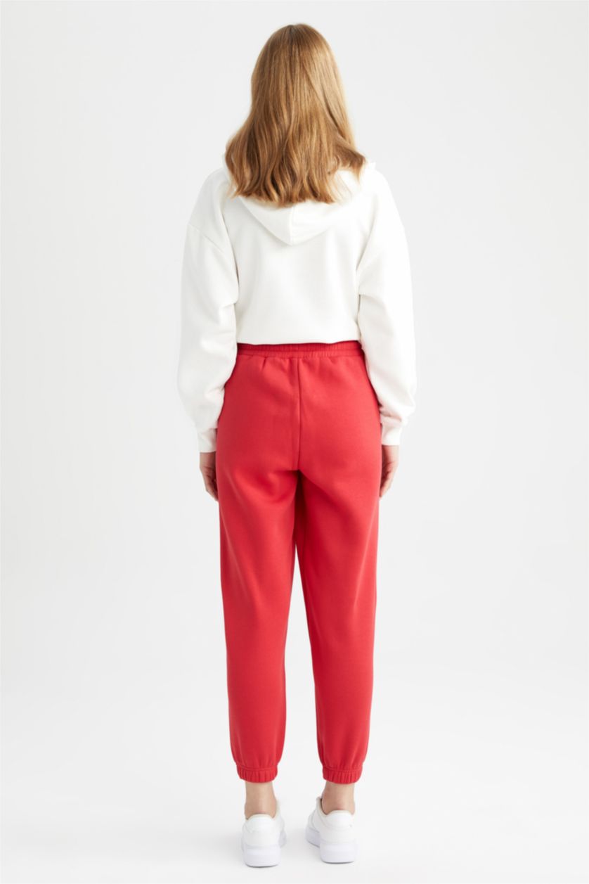 WOMAN Red jogger Thick Sweatshirt Fabric Trousers
