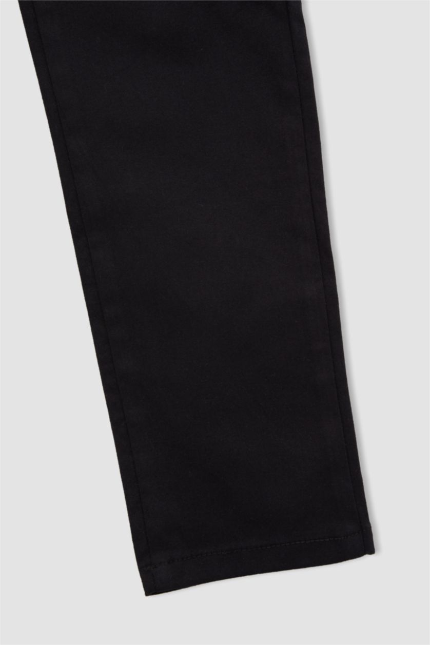 GARÇONS Noir Pantalon en gabardine avec poche cargo pour garçon