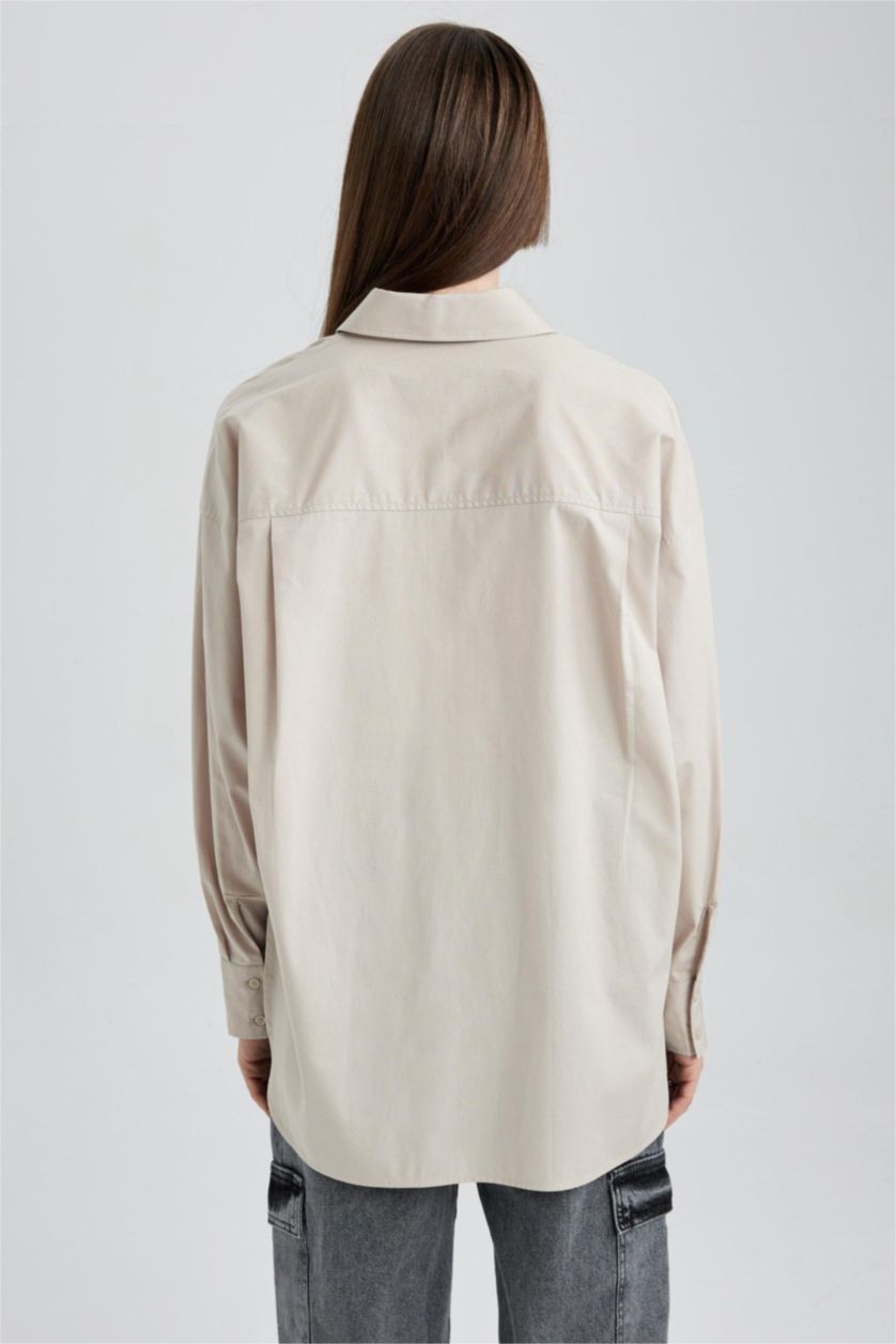 Әйелдерге Құм үлкен пішім Ұзын жеңді көйлек