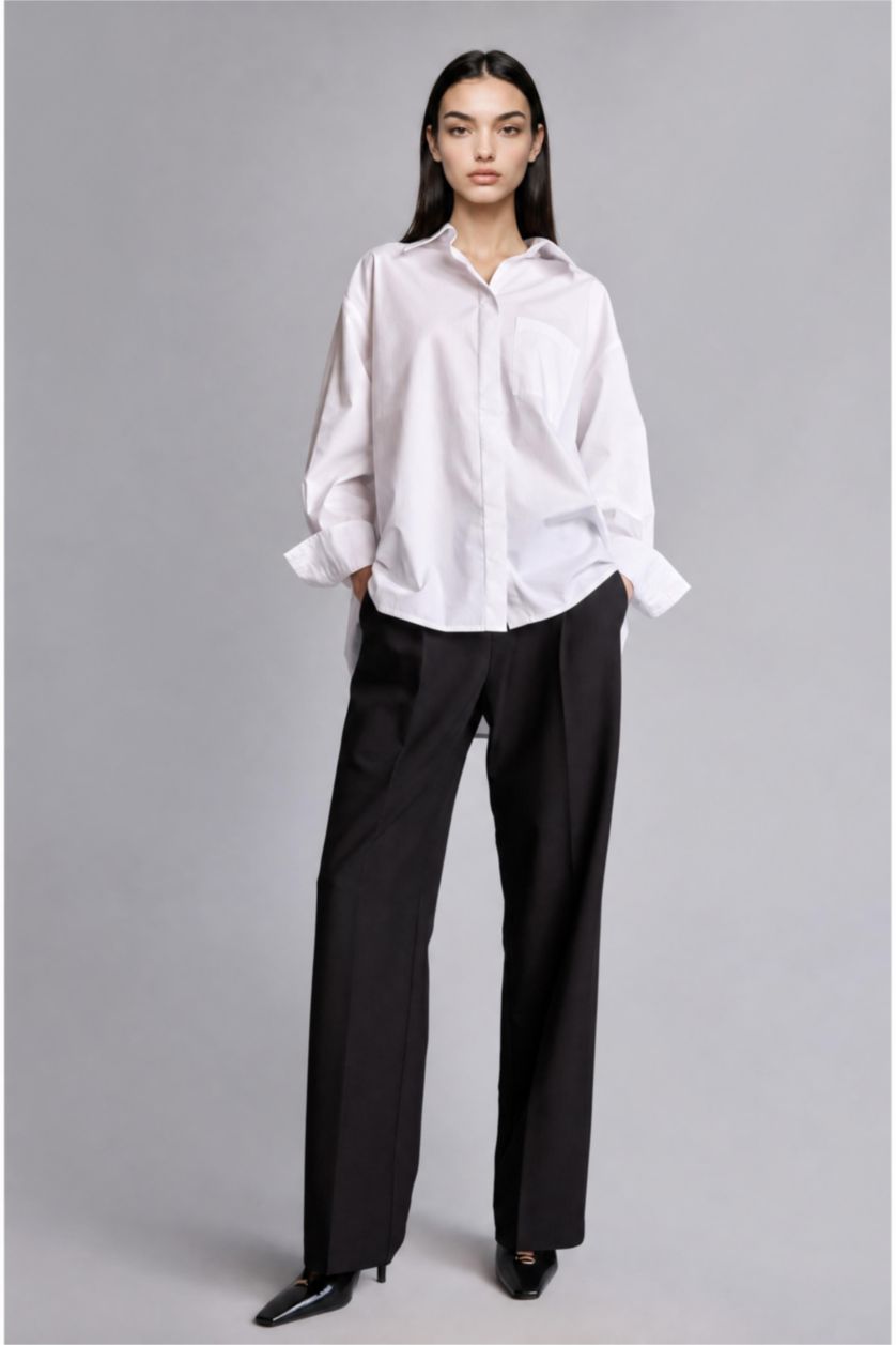 Әйелдерге ақ Oversize жейде