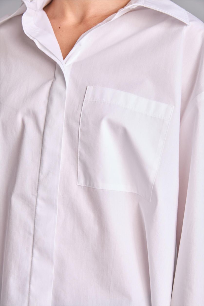 Әйелдерге ақ Oversize жейде
