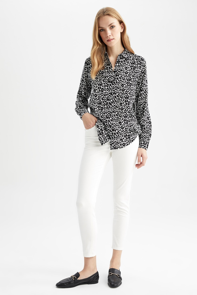 نساء بيج فاتح Regular Fit Long Sleeve Tunic