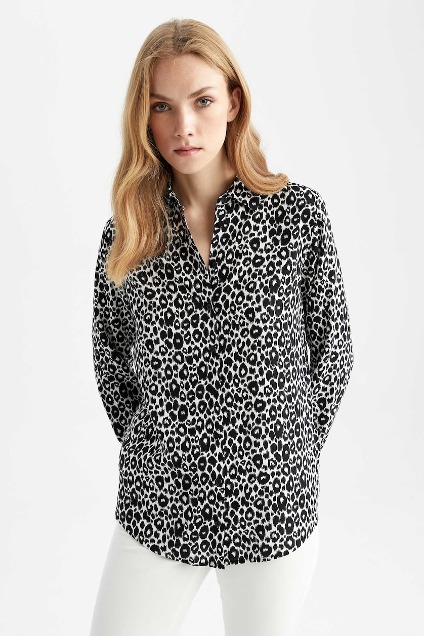نساء بيج فاتح Regular Fit Long Sleeve Tunic