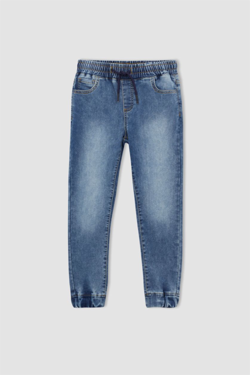 Boys & Teens Light Blue Boys Jogger Elastic Band Leg Jeans