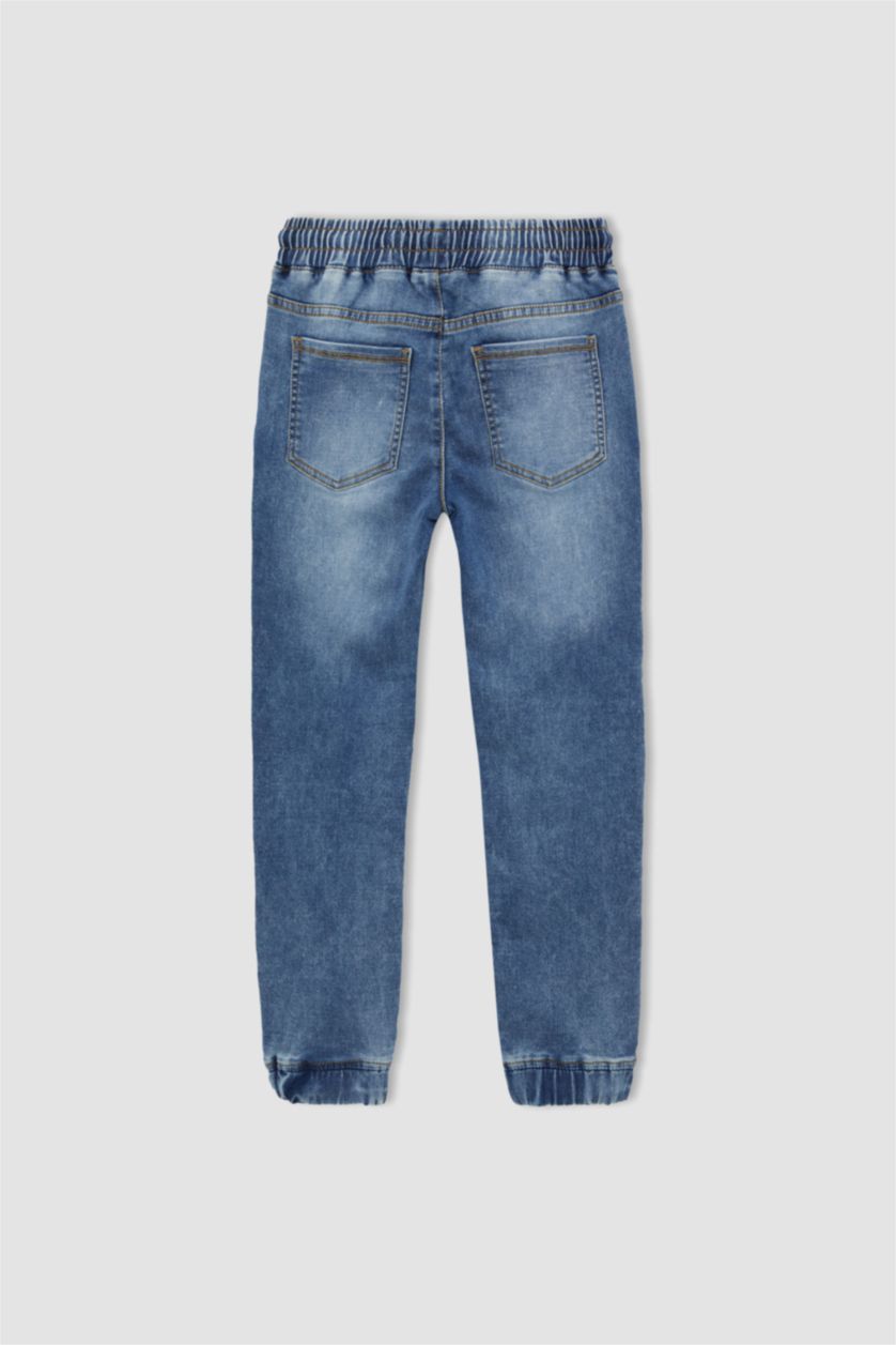 Boys & Teens Light Blue Boys Jogger Elastic Band Leg Jeans