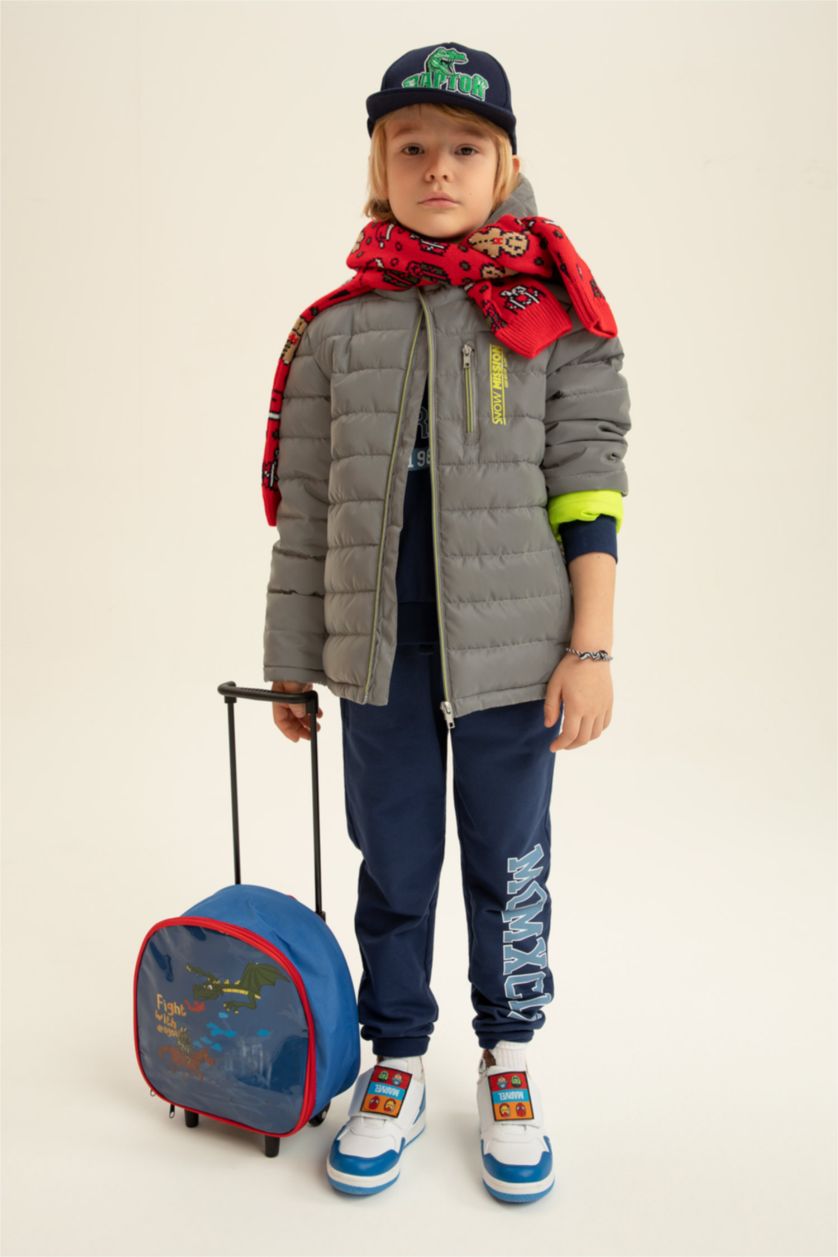 Erkek Çocuk - Genç Erkek REFLECTOR GREY Erkek Çocuk Kapüşonlu Polar Astarlı Reflektör Kumaşlı Şişme Mont