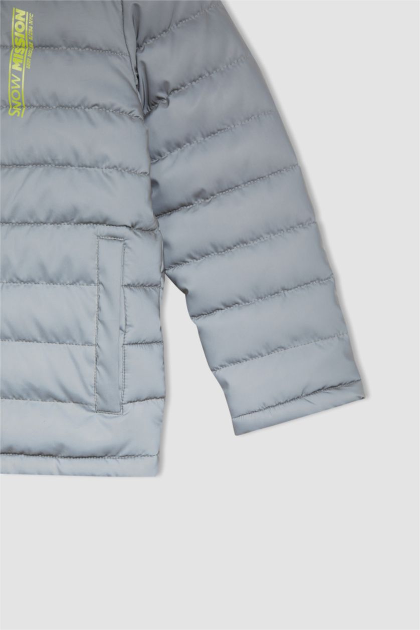 Erkek Çocuk - Genç Erkek REFLECTOR GREY Erkek Çocuk Kapüşonlu Polar Astarlı Reflektör Kumaşlı Şişme Mont