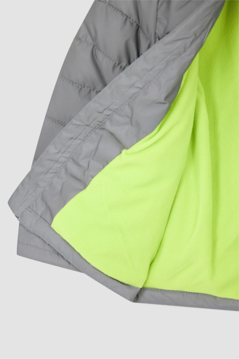 Erkek Çocuk - Genç Erkek REFLECTOR GREY Erkek Çocuk Kapüşonlu Polar Astarlı Reflektör Kumaşlı Şişme Mont