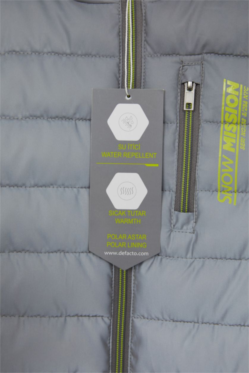 Erkek Çocuk - Genç Erkek REFLECTOR GREY Erkek Çocuk Kapüşonlu Polar Astarlı Reflektör Kumaşlı Şişme Mont