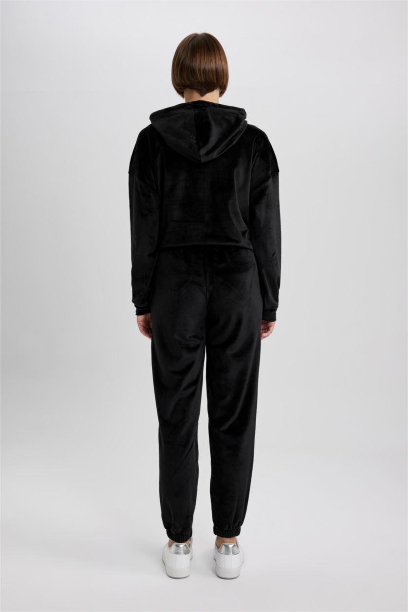 FEMME Noir Velours Côtelé Coupe jogging