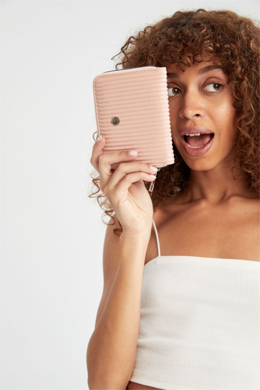 FEMME Rose Clair Portefeuille en similicuir pour femmes