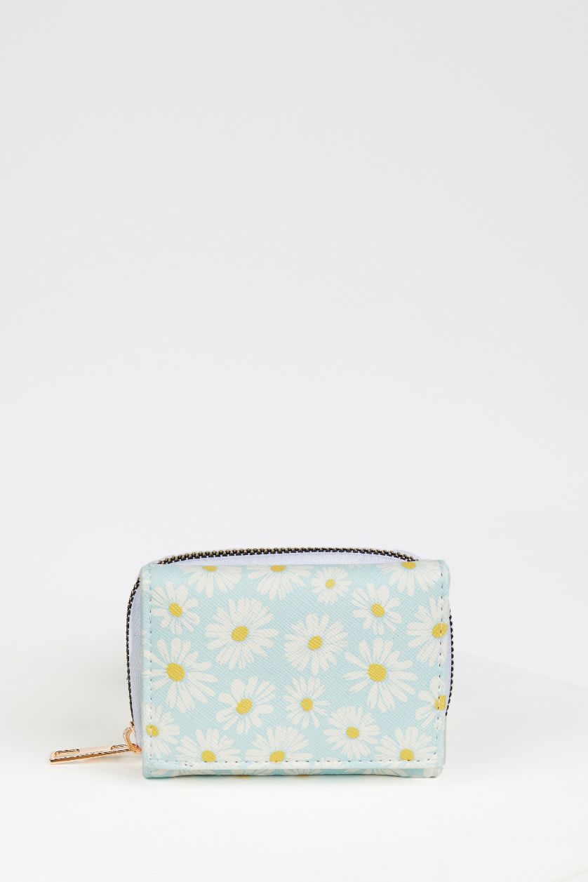Woman Karma Women's Daisy Patterned Faux Leather Wallet