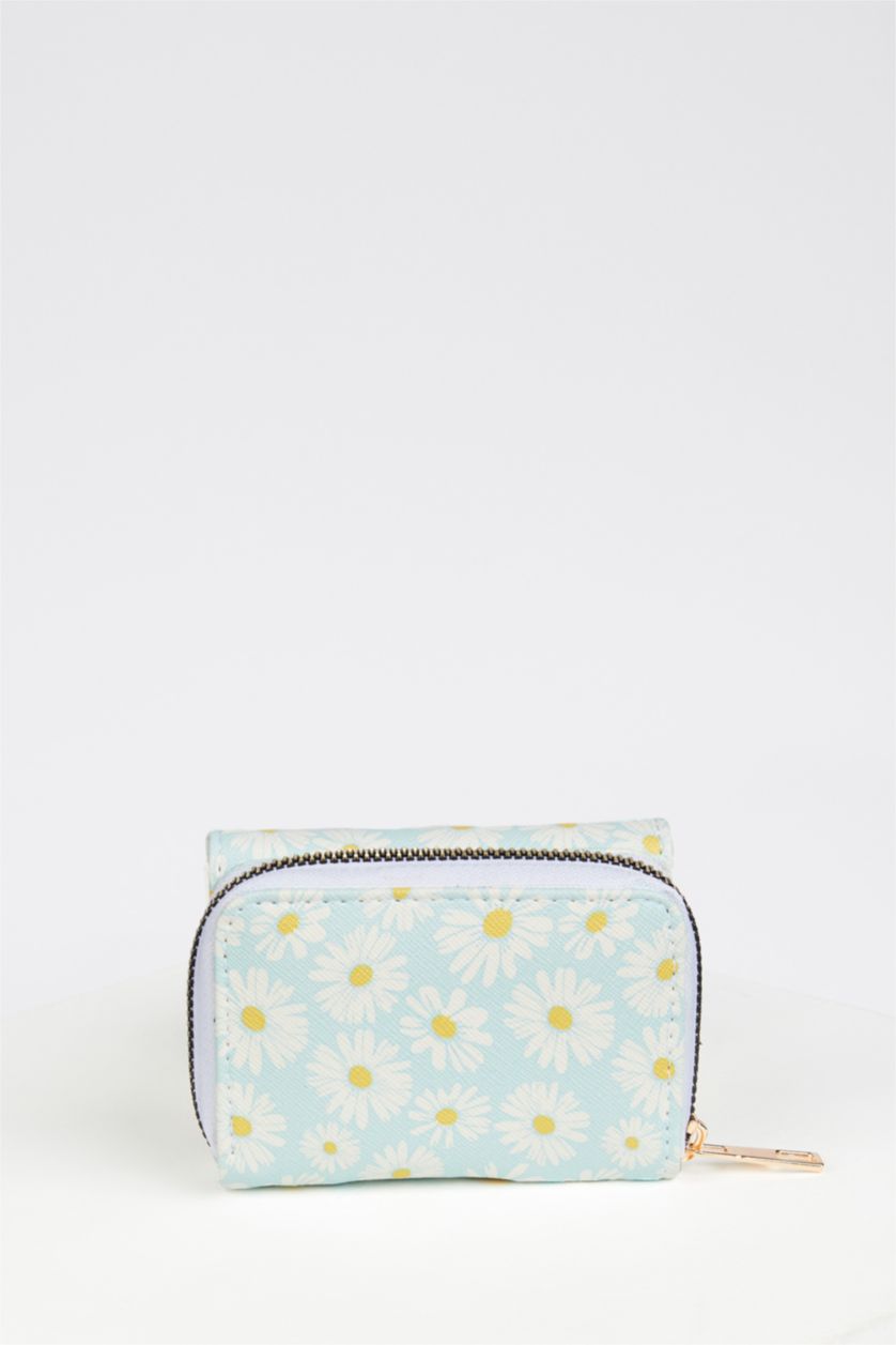 Woman Karma Women's Daisy Patterned Faux Leather Wallet