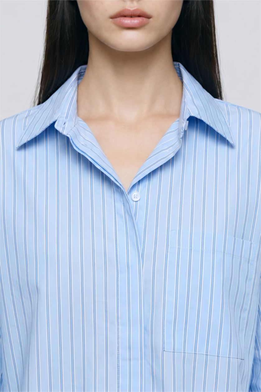 Әйелдерге Көк Oversize жейде