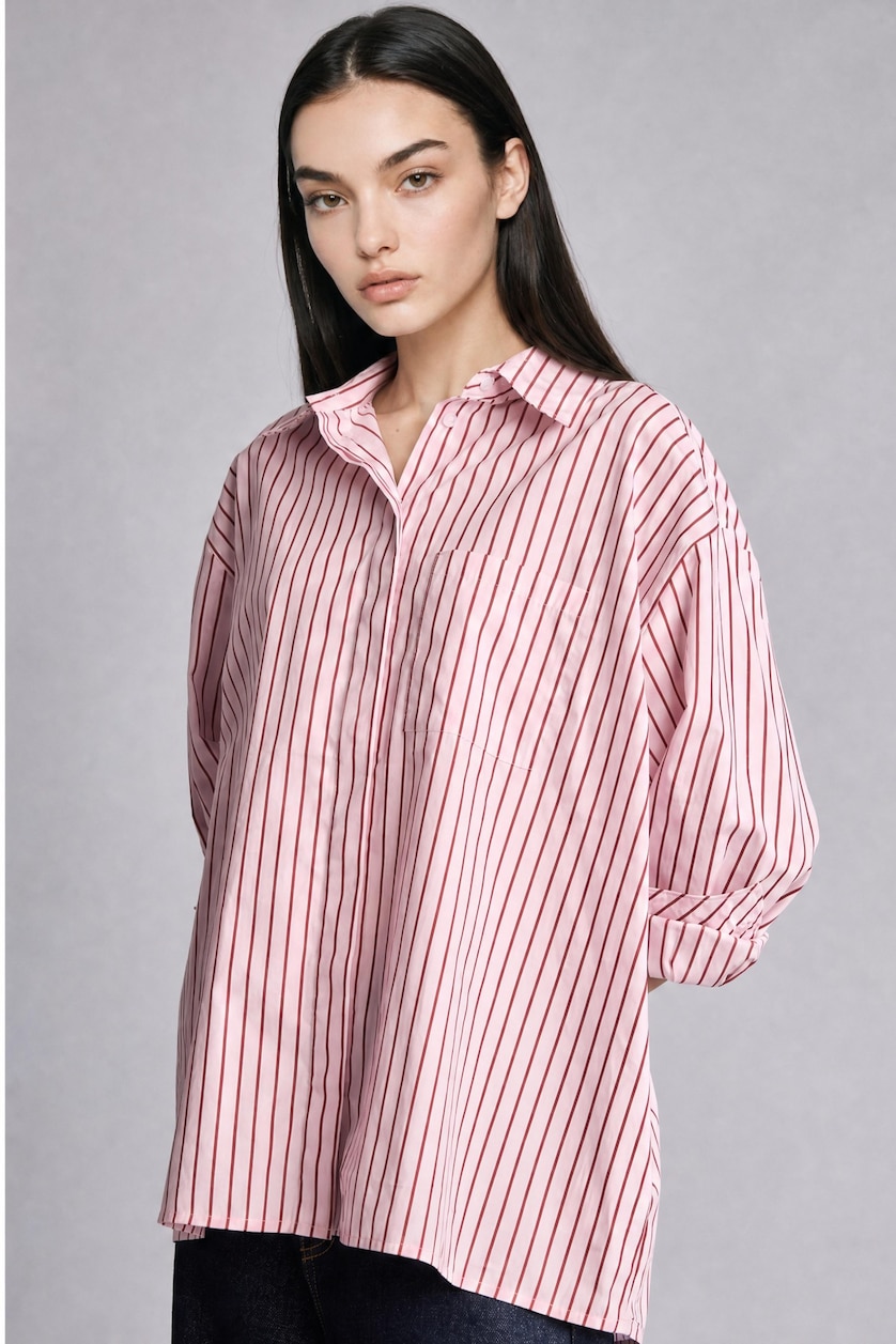 FEMME Rose Chemise oversize en popeline à manches longues