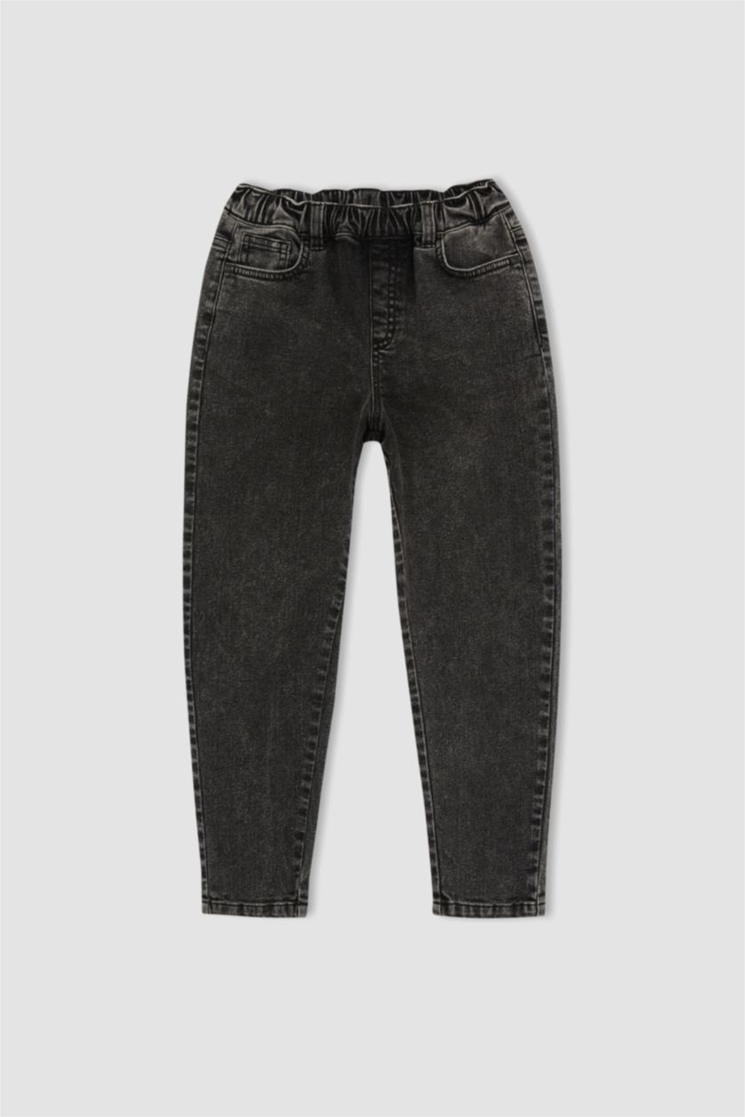 BOYS & TEENS Grey Boys Balloon Fit Five Pocket Straight Leg Jean Trousers