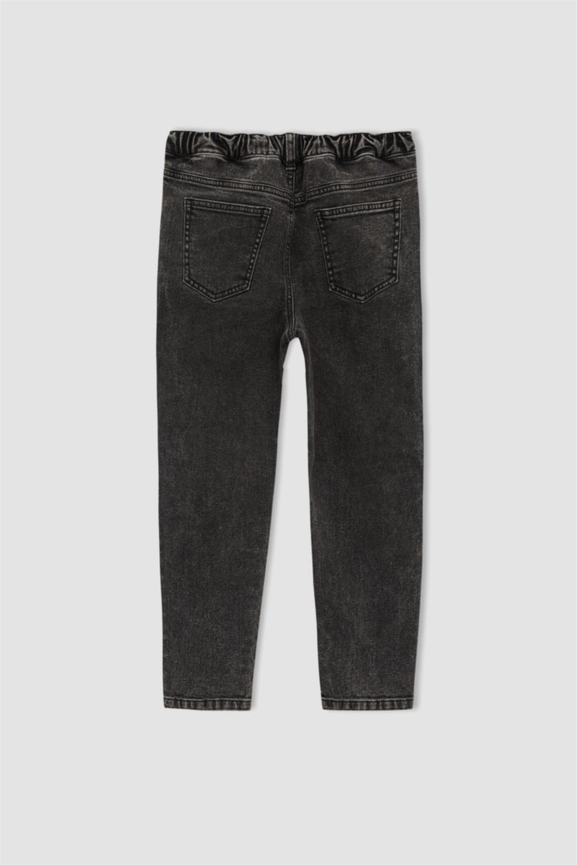 BOYS & TEENS Grey Boys Balloon Fit Five Pocket Straight Leg Jean Trousers