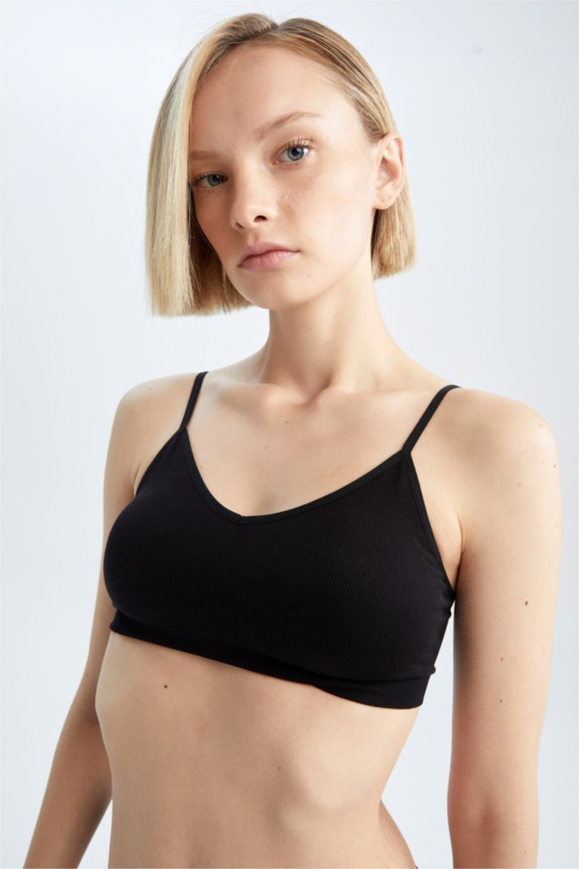 FEMME Noir Soutien-gorge sans couture en dentelle Fall in Love avec coussinets amovibles