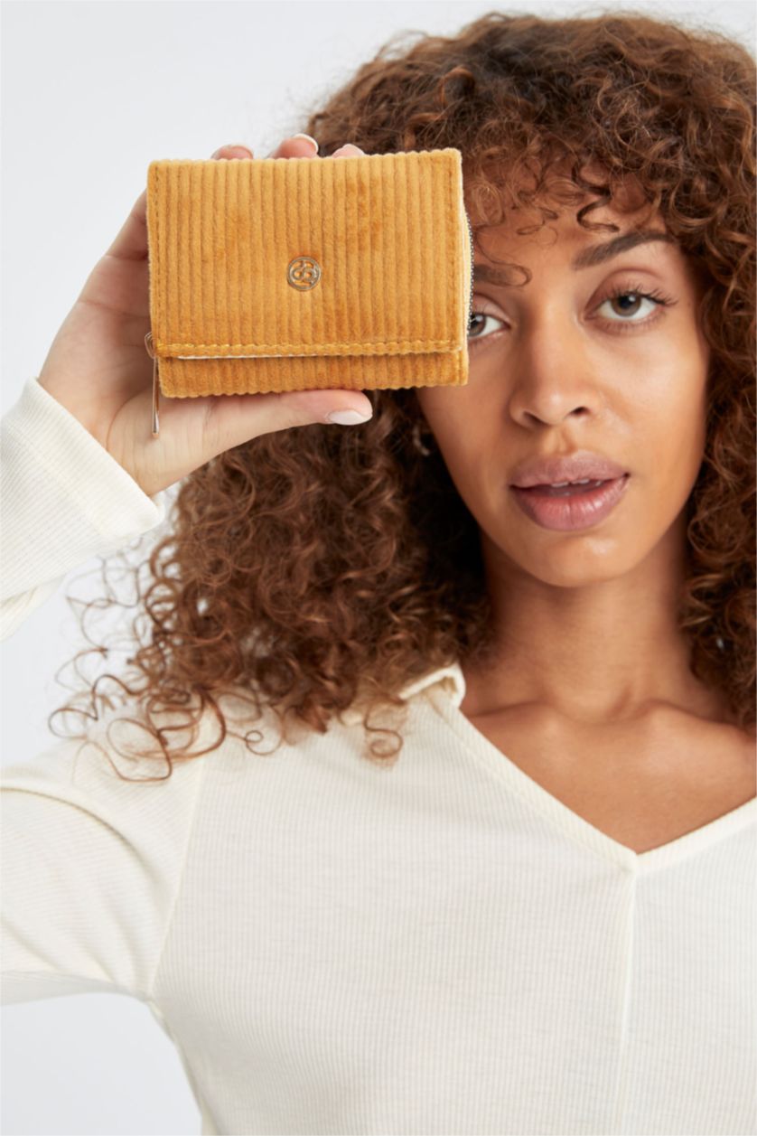 FEMME Jaune Foncé Portefeuille femme aspect daim