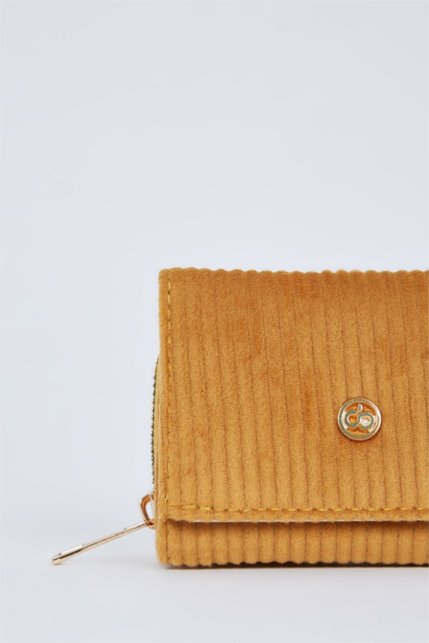 FEMME Jaune Foncé Portefeuille femme aspect daim