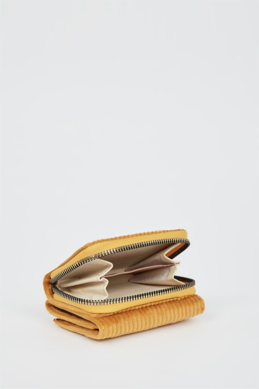 FEMME Jaune Foncé Portefeuille femme aspect daim