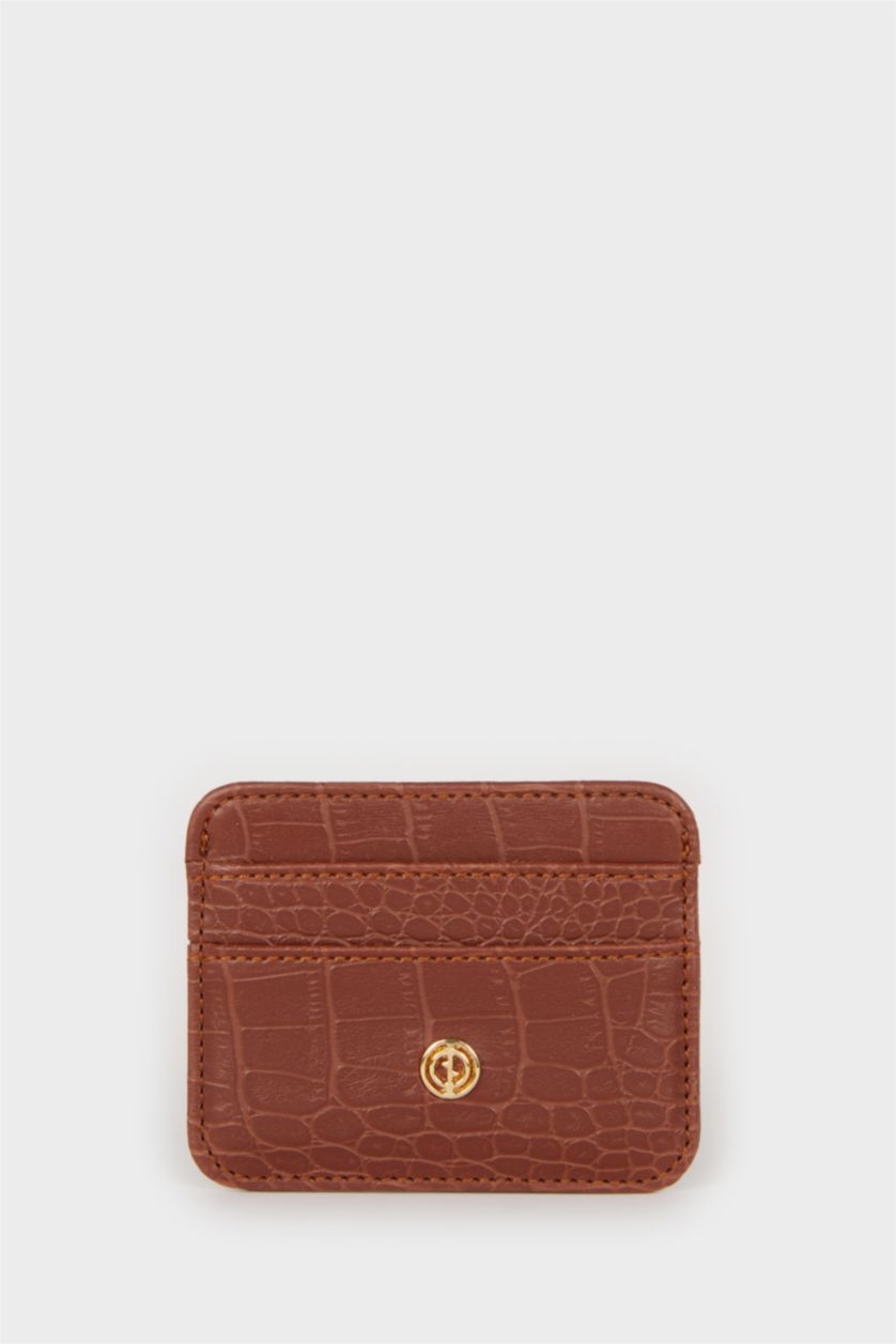 Women Tan Woman Business Card Wallet