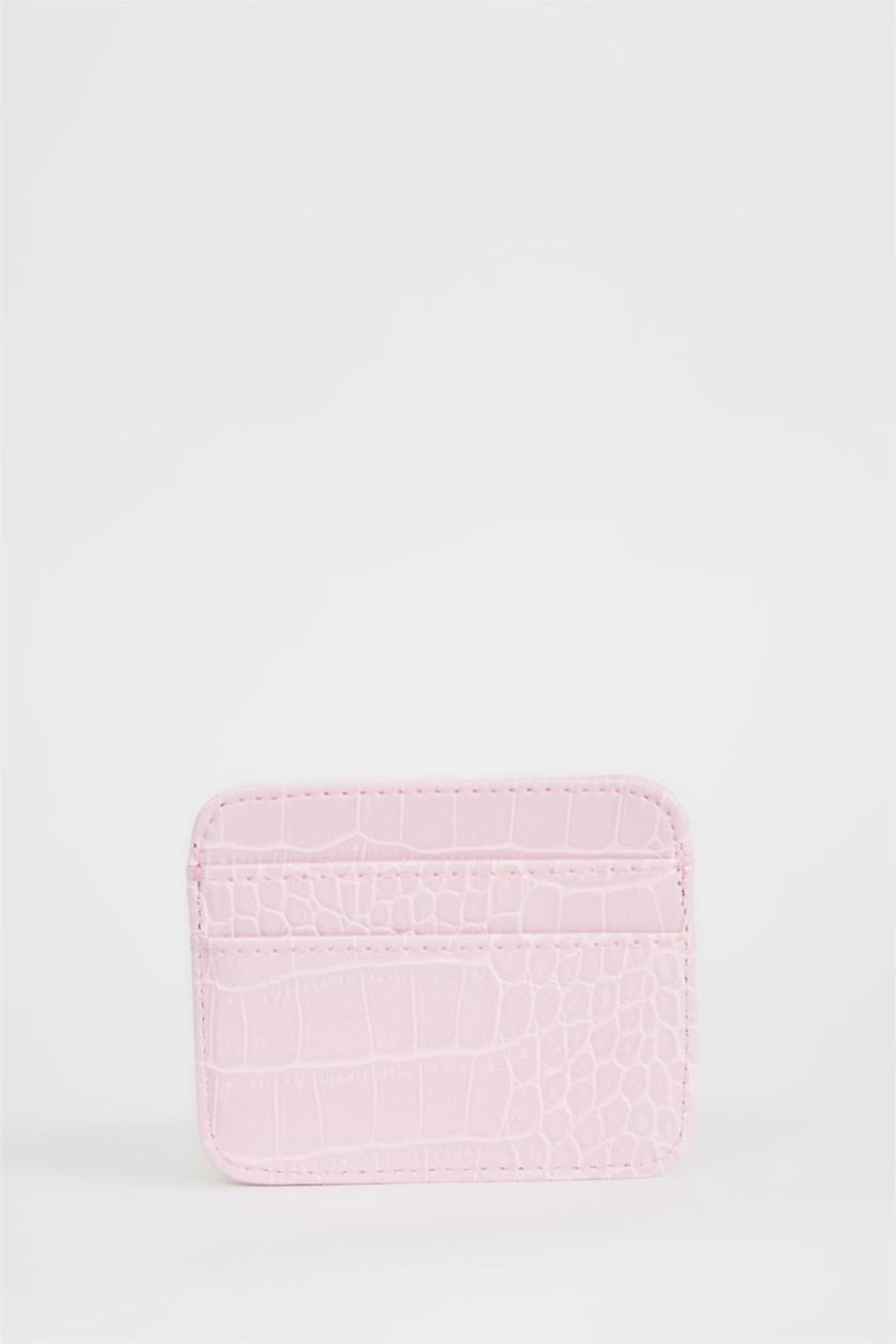 نساء زهري حافظة بطاقات جلد التمساح من الجلد الصناعي للسيدات