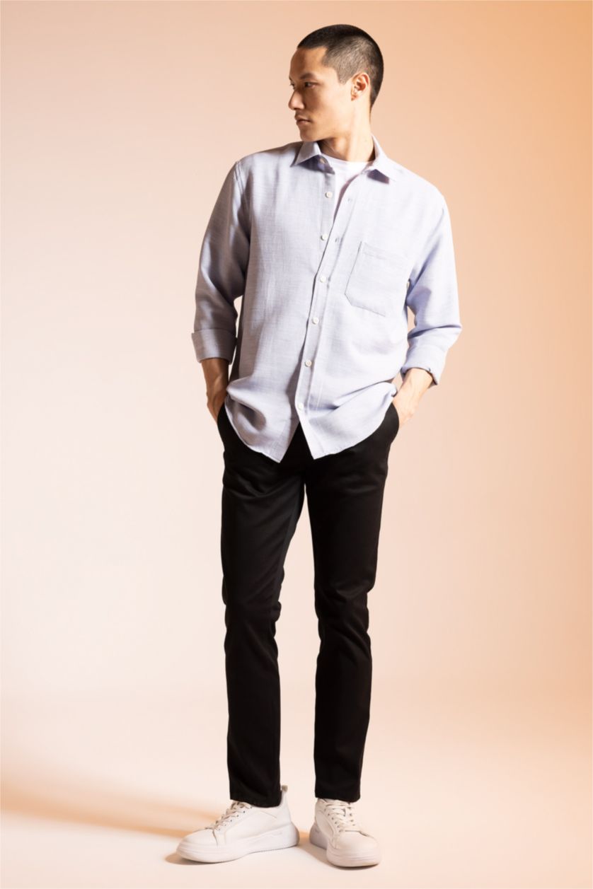 MAN Black Slim Fit Ankle Gabardine Chinos