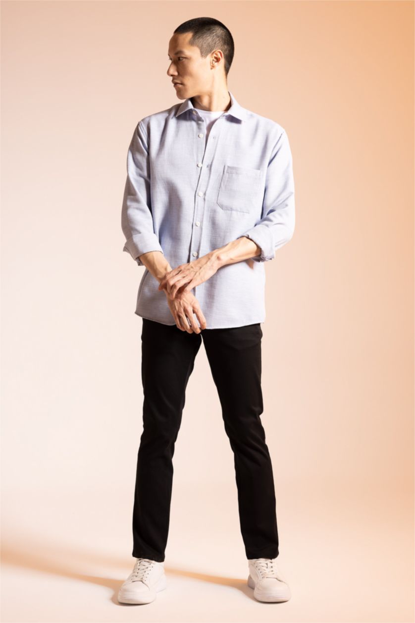 MAN Black Slim Fit Ankle Gabardine Chinos