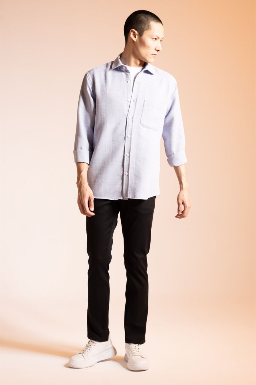 MAN Black Slim Fit Ankle Gabardine Chinos