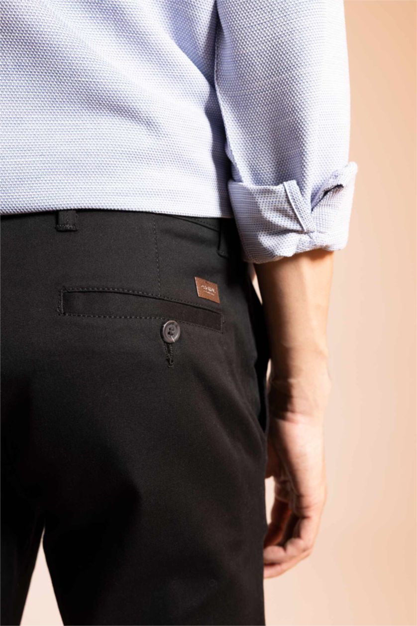 MAN Black Slim Fit Ankle Gabardine Chinos