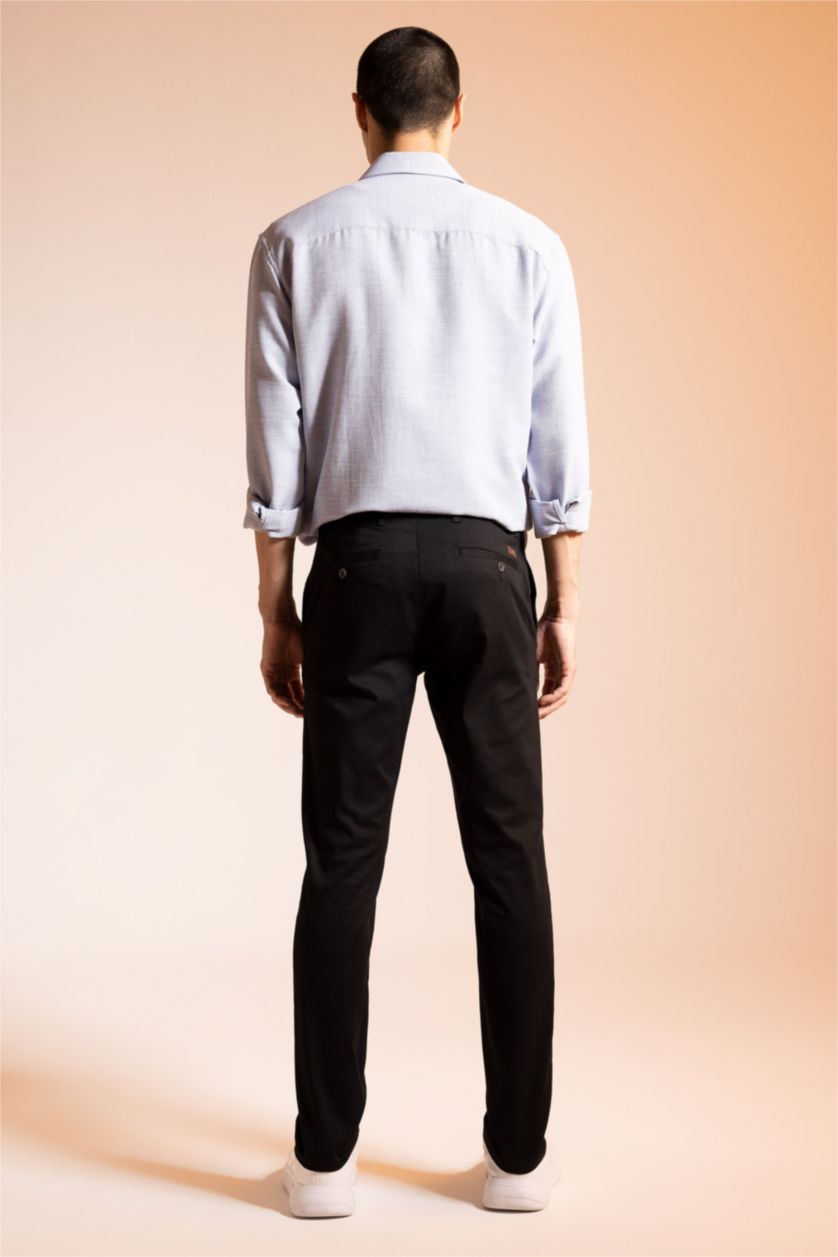 MAN Black Slim Fit Ankle Gabardine Chinos